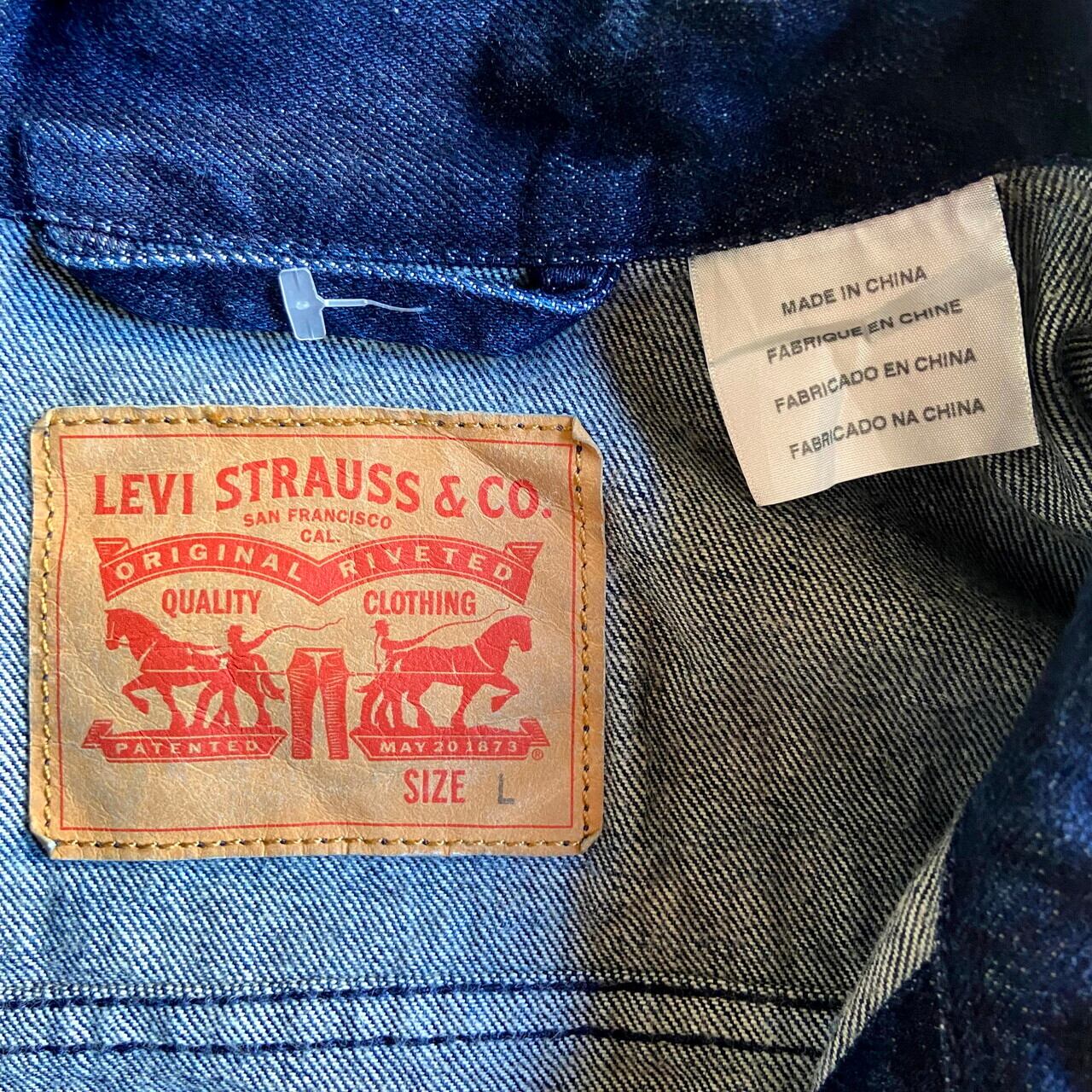 Levi's リーバイス ダメージ加工 濃紺 デニムジャケット メンズL 古着