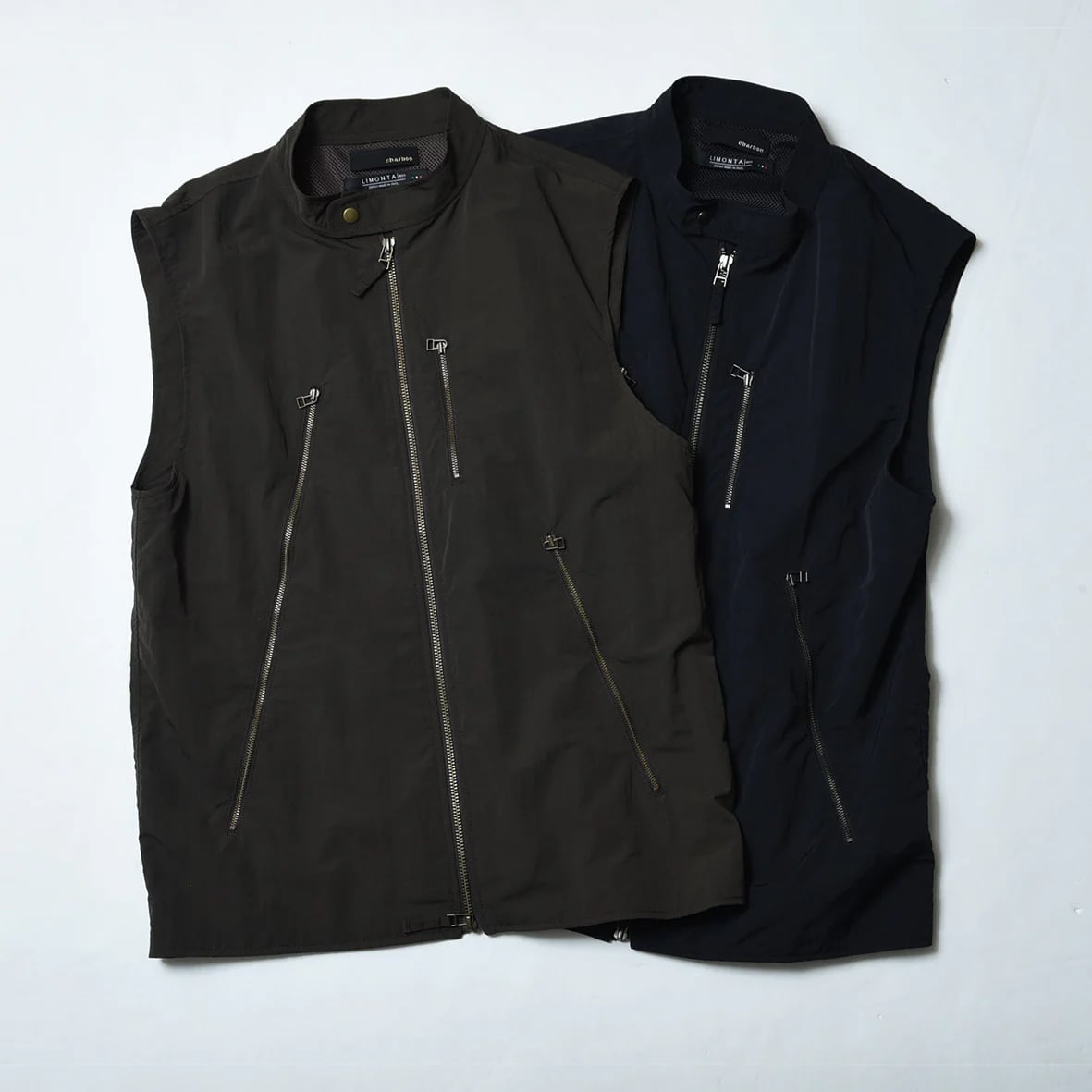 charbon / LIMONTA NYLON RIDERS VEST (BROWN) | 道がまっすぐ