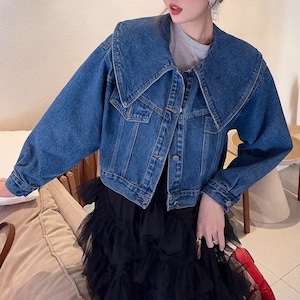 Big Collar Denim Jacket W00090