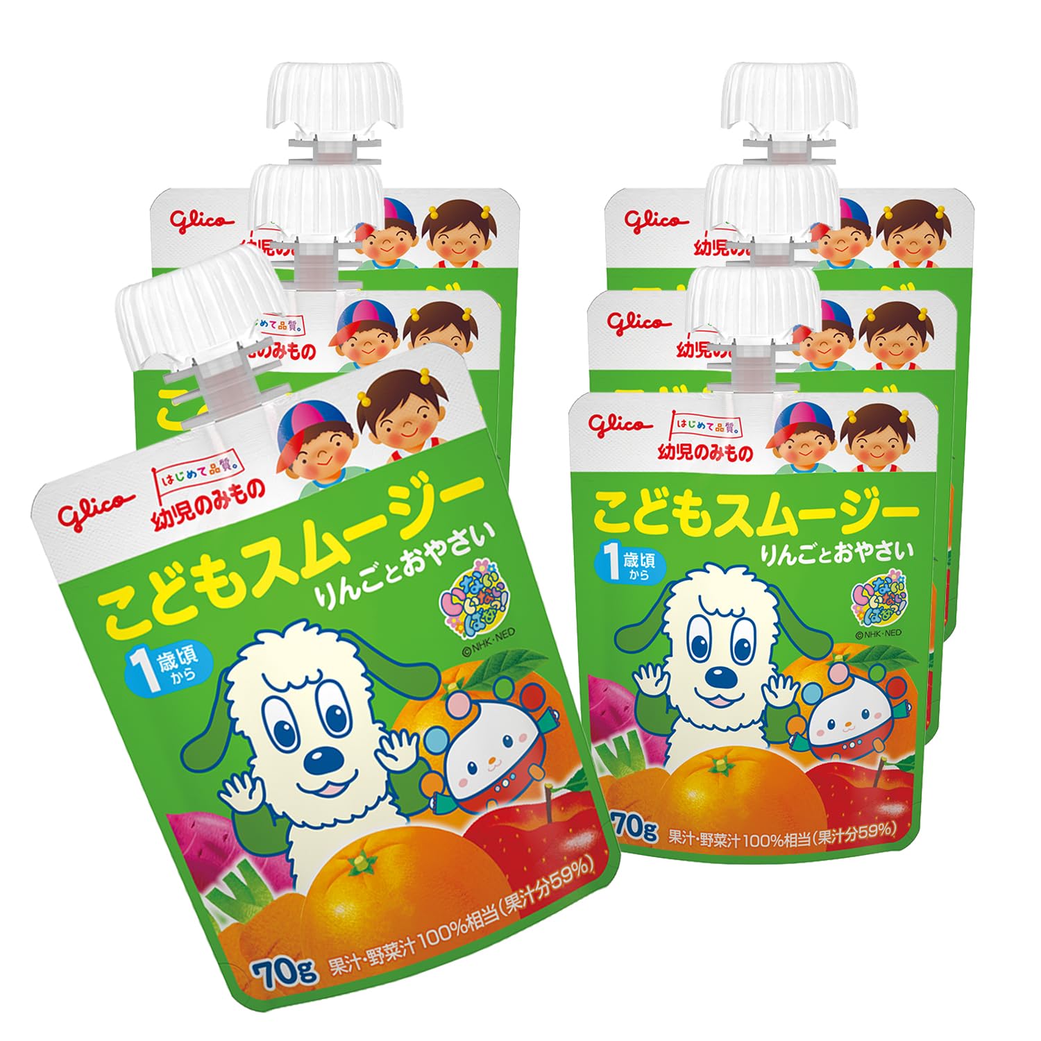 【新着特価】幼児のみもの こどもスムージー りんごとおやさい 70g×6本 常温保存可能 1歳頃から ベビーフード わんわん ワンワン