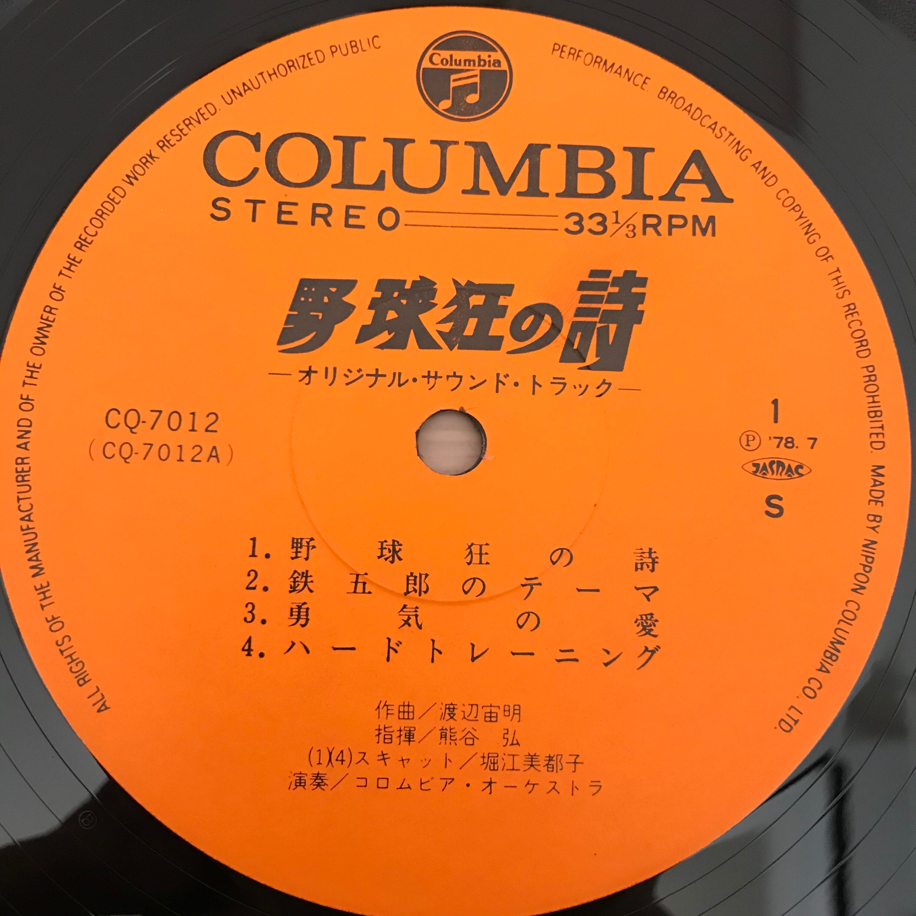 フルオーダー 「野球狂の詩」オリジナル・サウンドトラック本命盤 CD