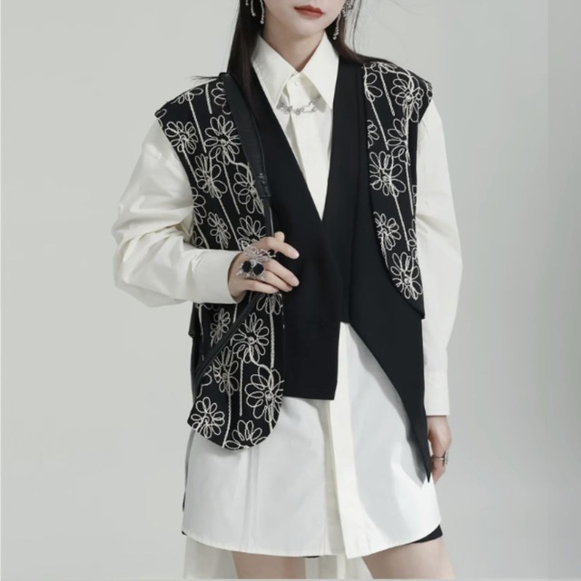 Lrregular retro shirt C0385