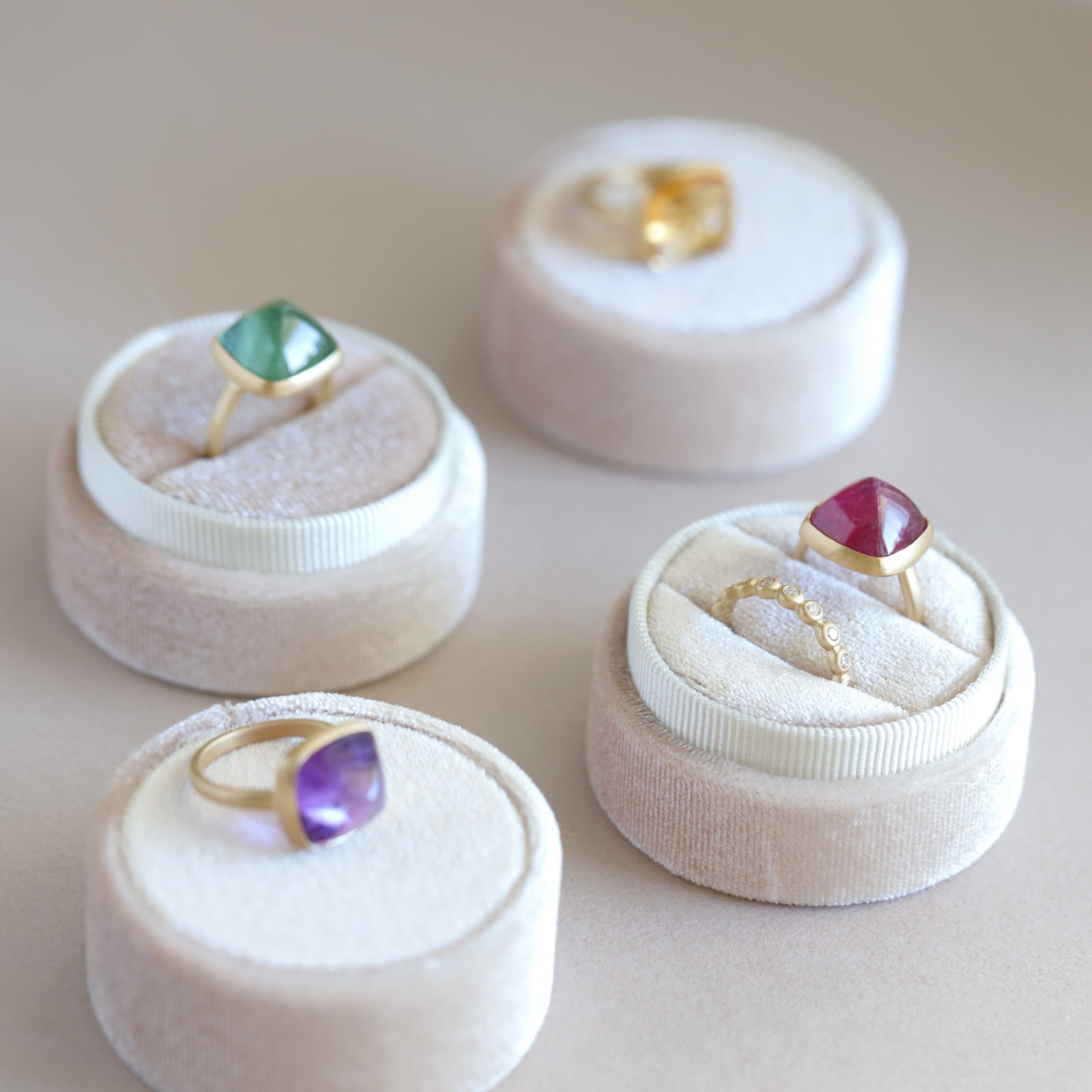 Sugar】K18 グリーントルマリン シュガーローフカット リング 11号 one