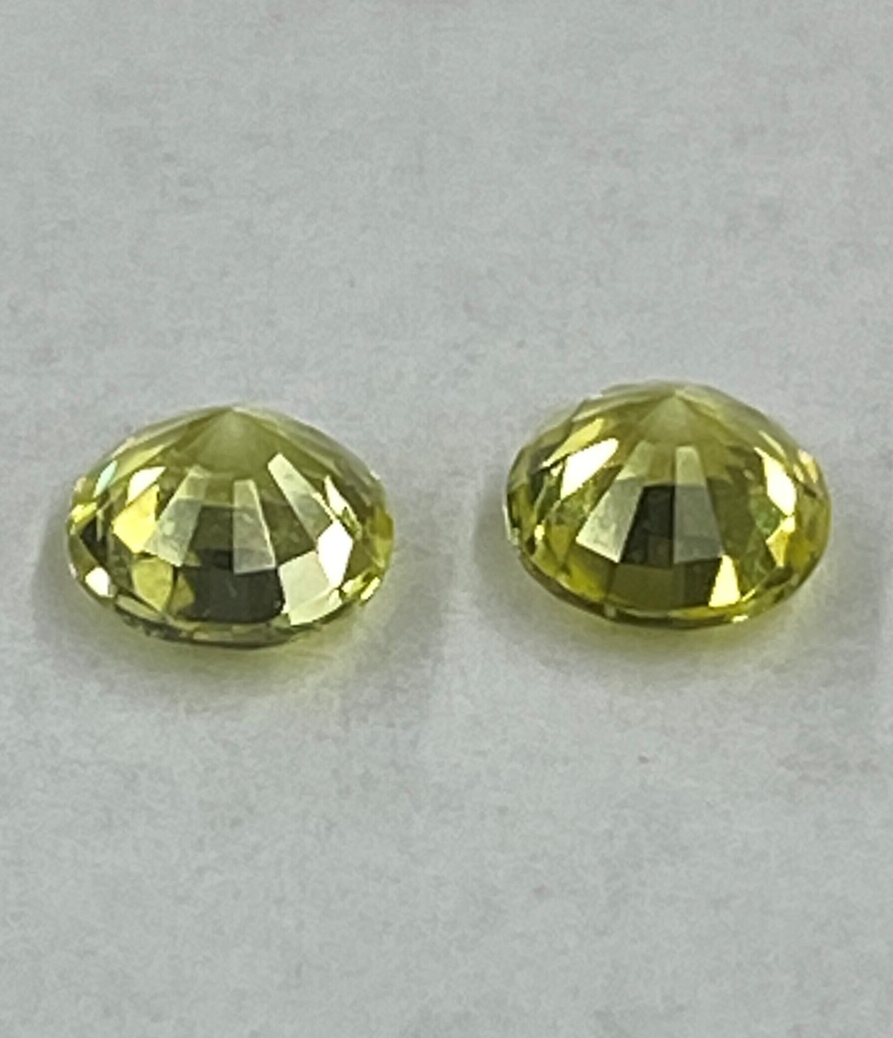 カナリートルマリン　ラウンド　4.0ｍｍ　2個セット