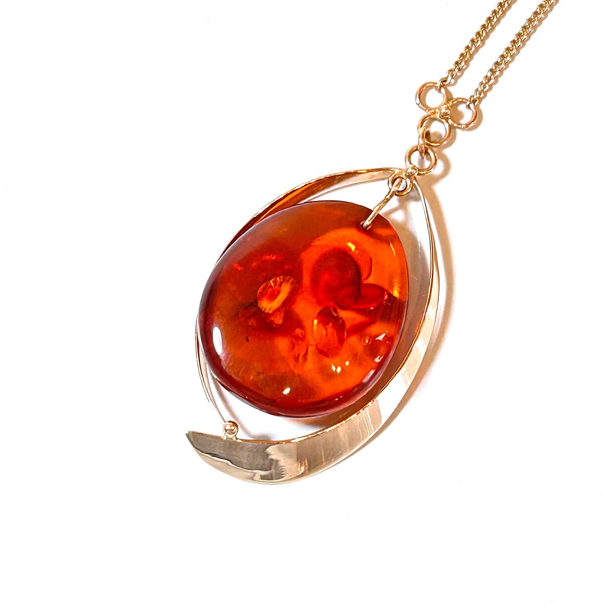 K14 gold & amber design vintage necklace | PANIC ART MARKET