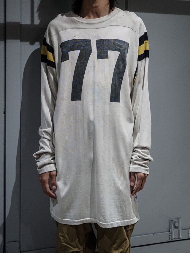 【add (C) vintage】"Champion" Vintage Distressed Design L/S Football Shirt