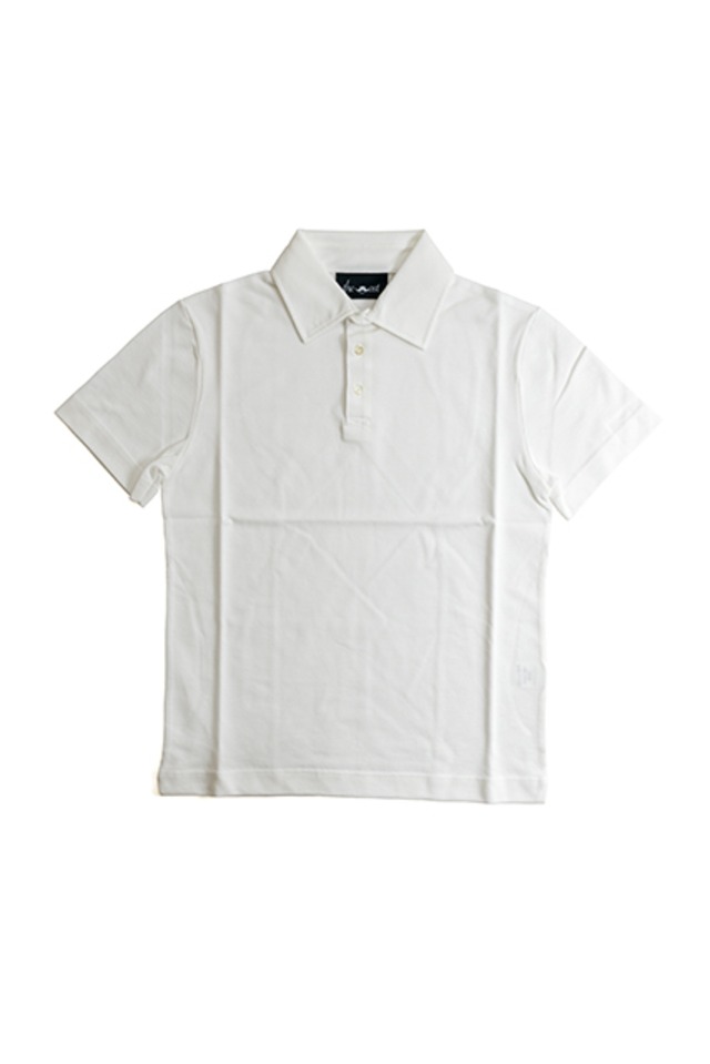 《Made in France》オリジナル 半袖 鹿の子ポロシャツ　3つ釦　〈ホワイト〉