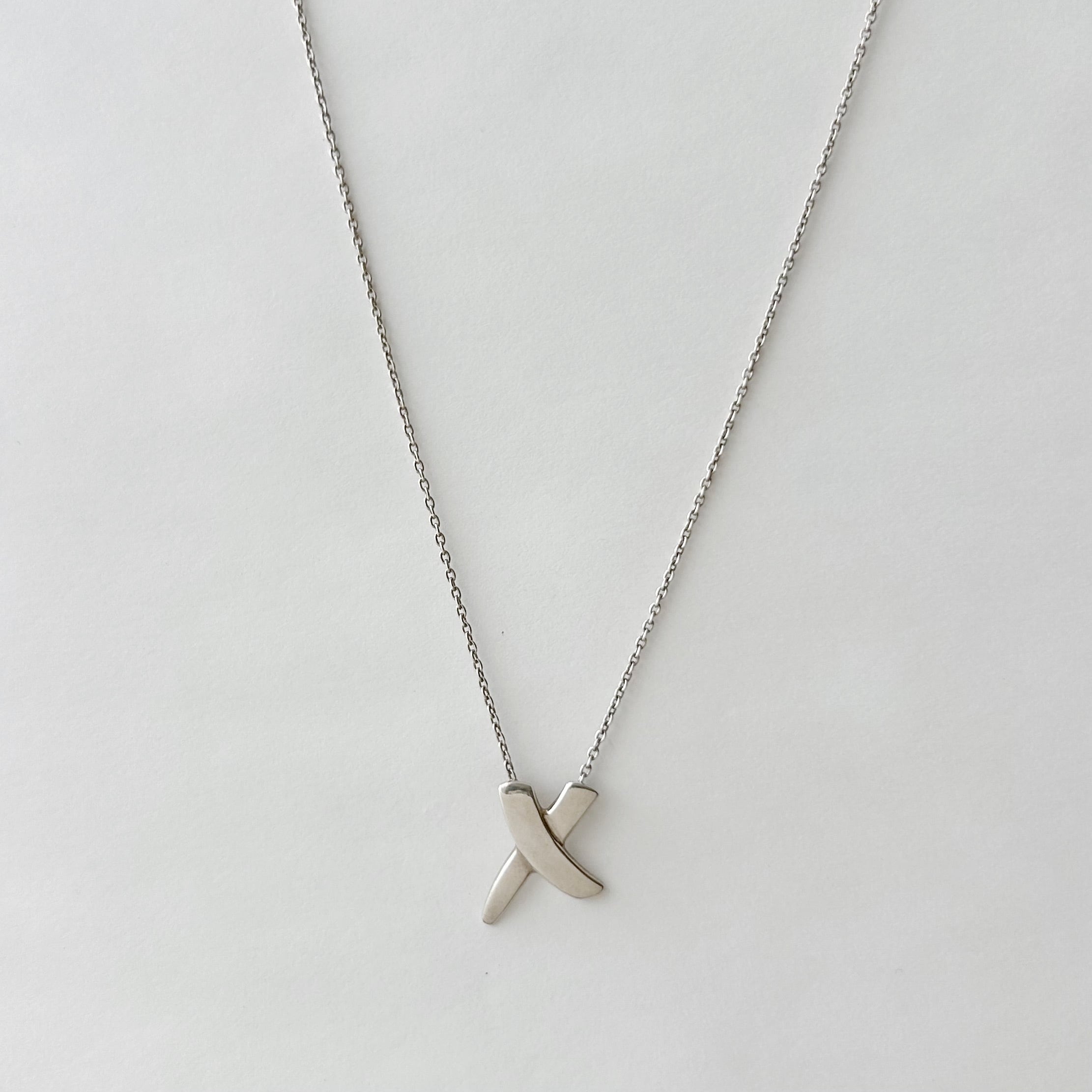 T8012】Tiffany&Co. graffiti X necklace/silver925/ティファニー