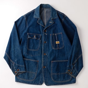 【極美品】50s special vintage Denim coverall jacket "PAY・DAY" about size46-48 Big size made in USA mint condition / 50年代 ヴィンテージ デニム カバーオール ジャケット ビッグサイズ 実寸サイズ46-48 XL程度 濃紺 USA製 ミントコンディション