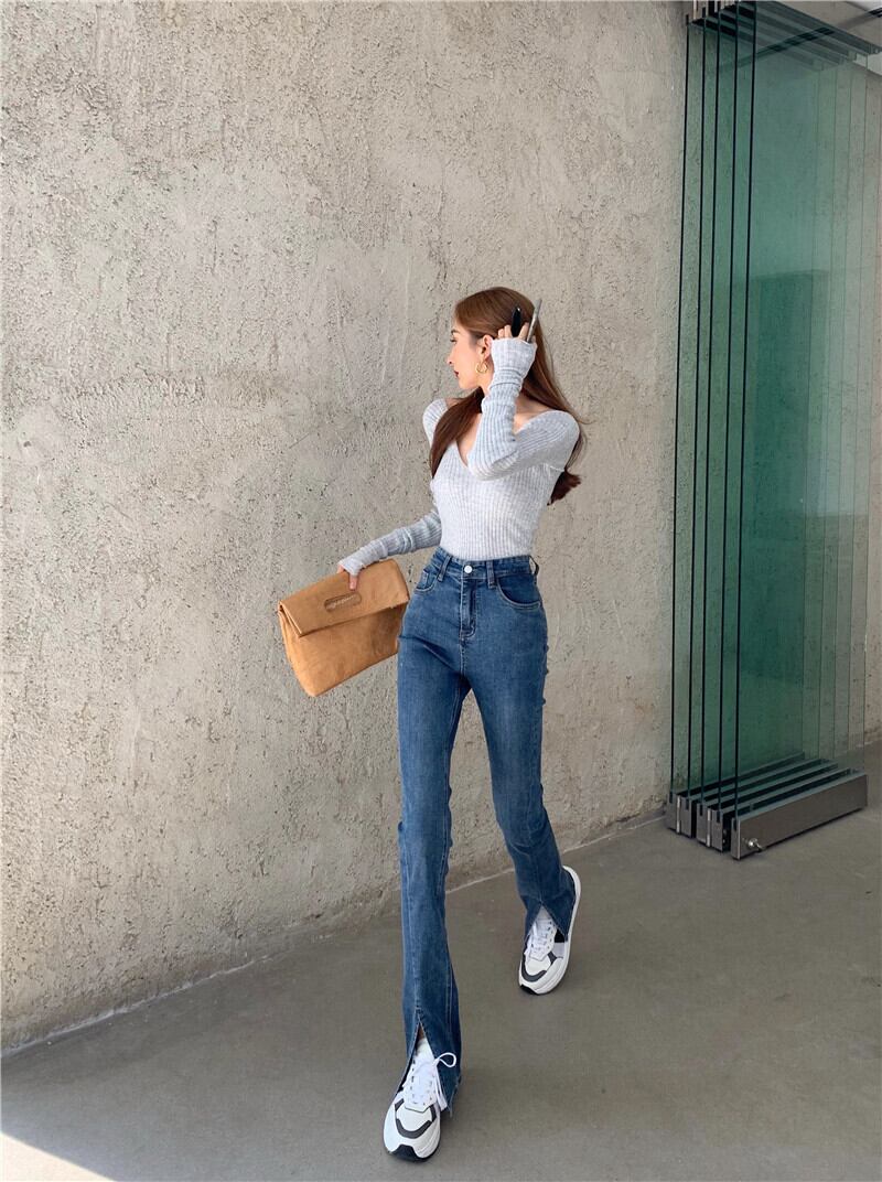 スリムカジュアルハイウェスト ガールズファッション11135052107