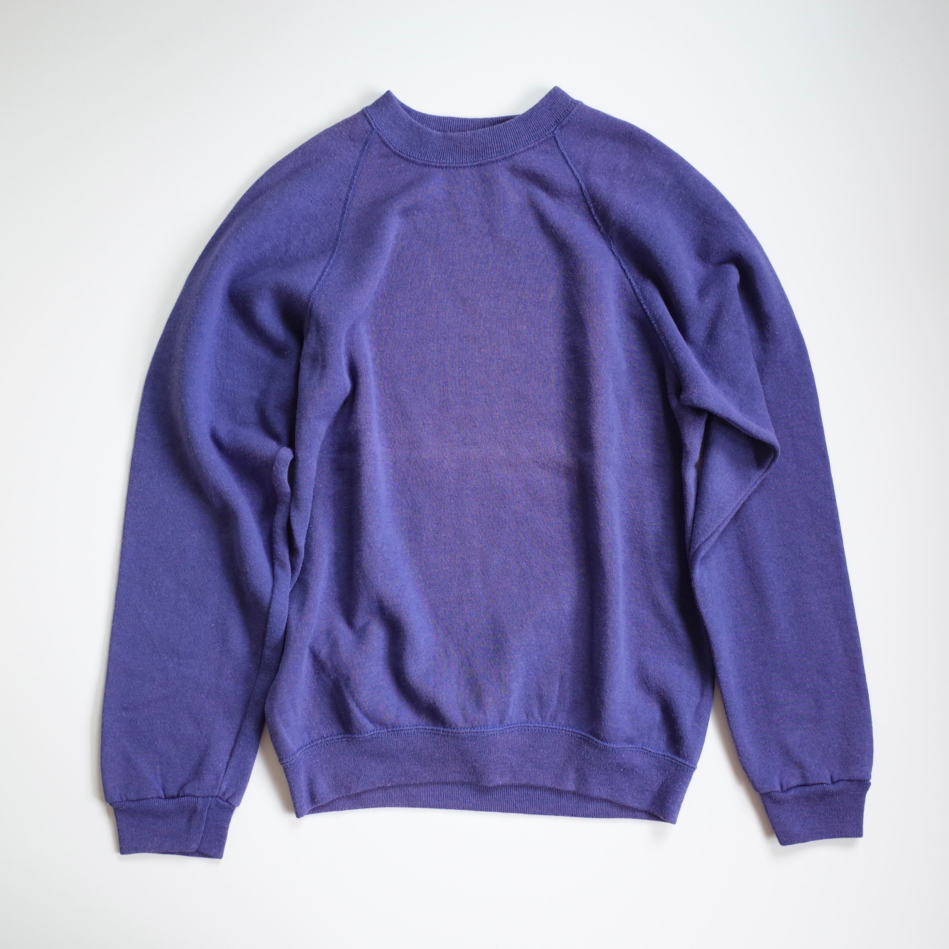80s Raglan sleeve plain sweat "purple"