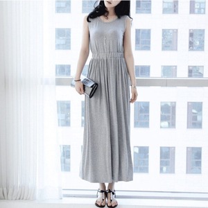 レディース ワンピース ロング 袖なし ノースリーブ Uネック フレア 切り替え フェミニン ウエストマーク ギャザー かわいい 大人可愛い きれいめ シンプル カジュアル 上品 おしゃれ こなれ感 ガーリー エレガント 抜け感 ベーシック 無地 春 夏 10代 20代 30代 学生 学校 通学 デート お出かけ お泊まり リゾート 旅行 海 ビーチ 女子会 休日 高原 ガーデン ショッピング カフェ 普段使い 着回し ゆったり フリーサイズ ブラック ライトグレー ダークグレー ワインレッド ネイビー
