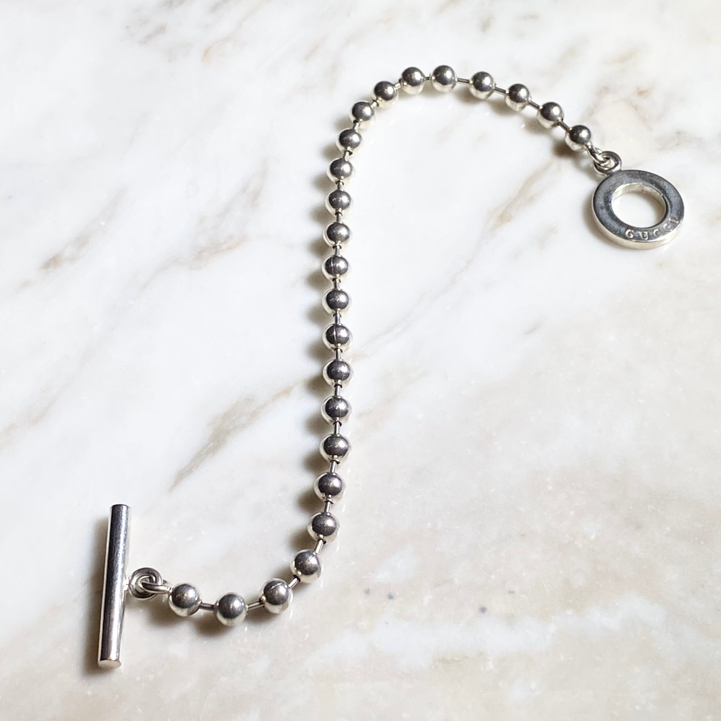 GUCCI silver ball chain bracelet | NOIR ONLINE
