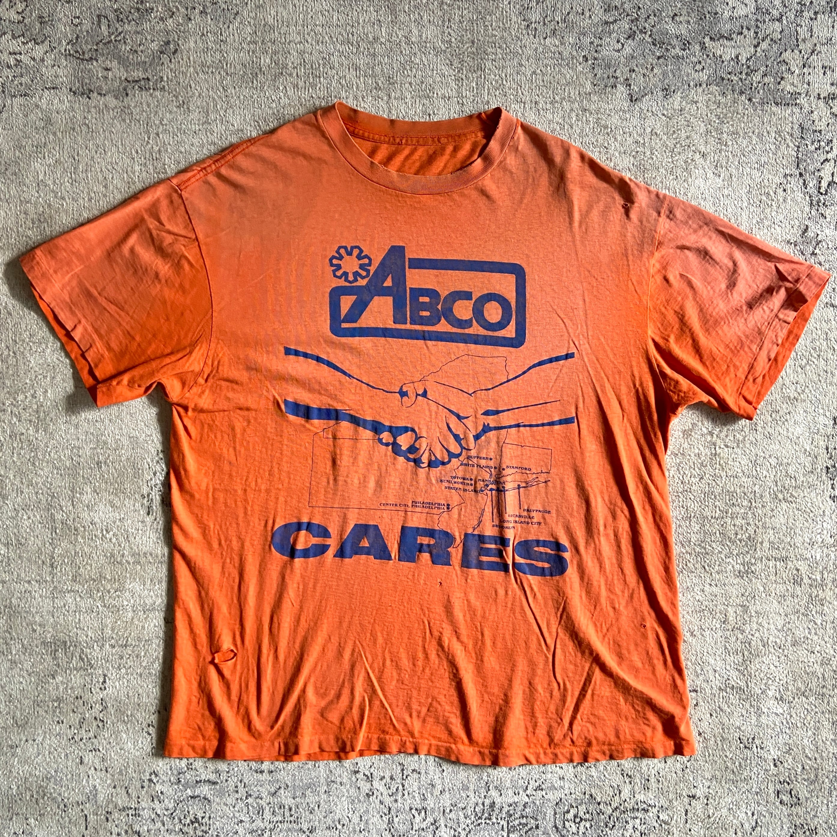 1980s Orange Tee Made in USA L位 F775
