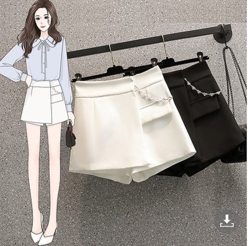 【大きいサイズL-4XL】ファッション/人気ミニスカート♪ホワイト/ブラック2色展開◆sedmvm-637017