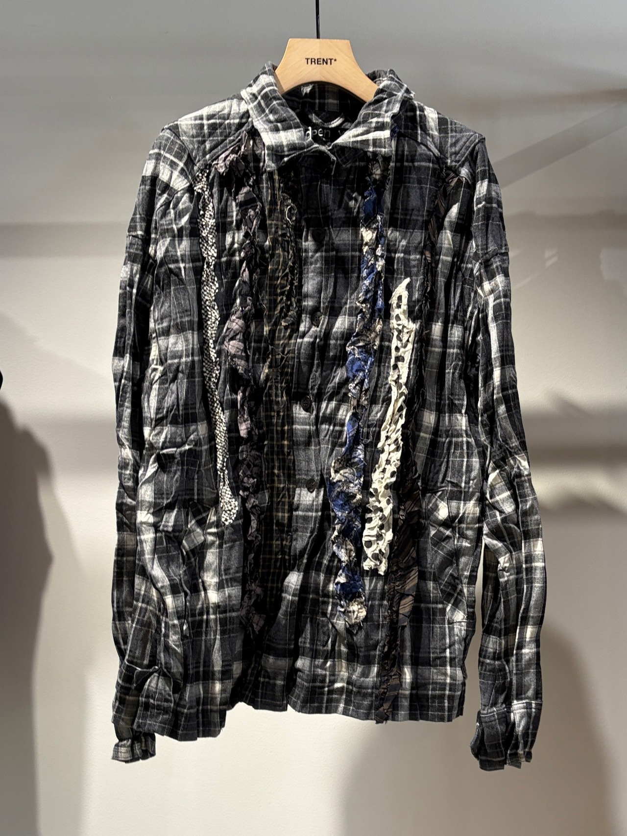 【26AW】OPEN YY オープン ワイワイ/ シャツ / CHECKERED CRINKLE RUFFLE SHIRT - 4
