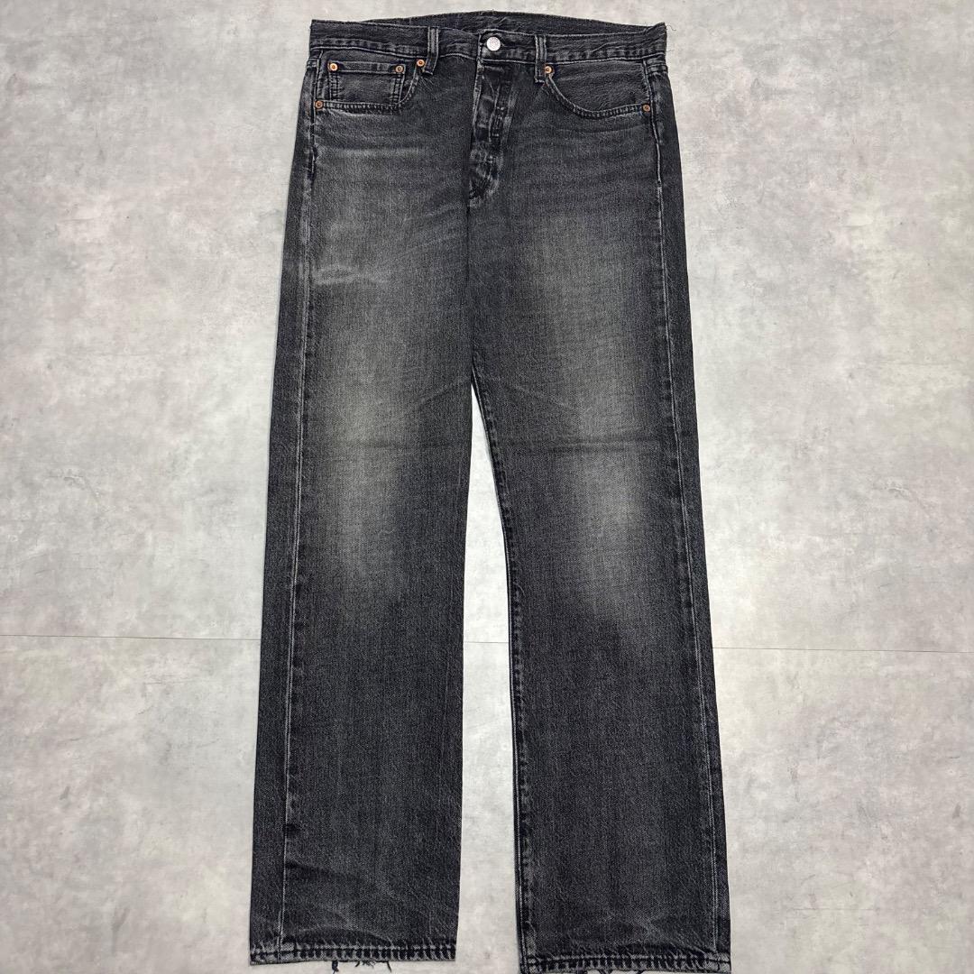 リーバイス501 Levis W33 ブラックデニム 黒 古着 ヒゲ 21079