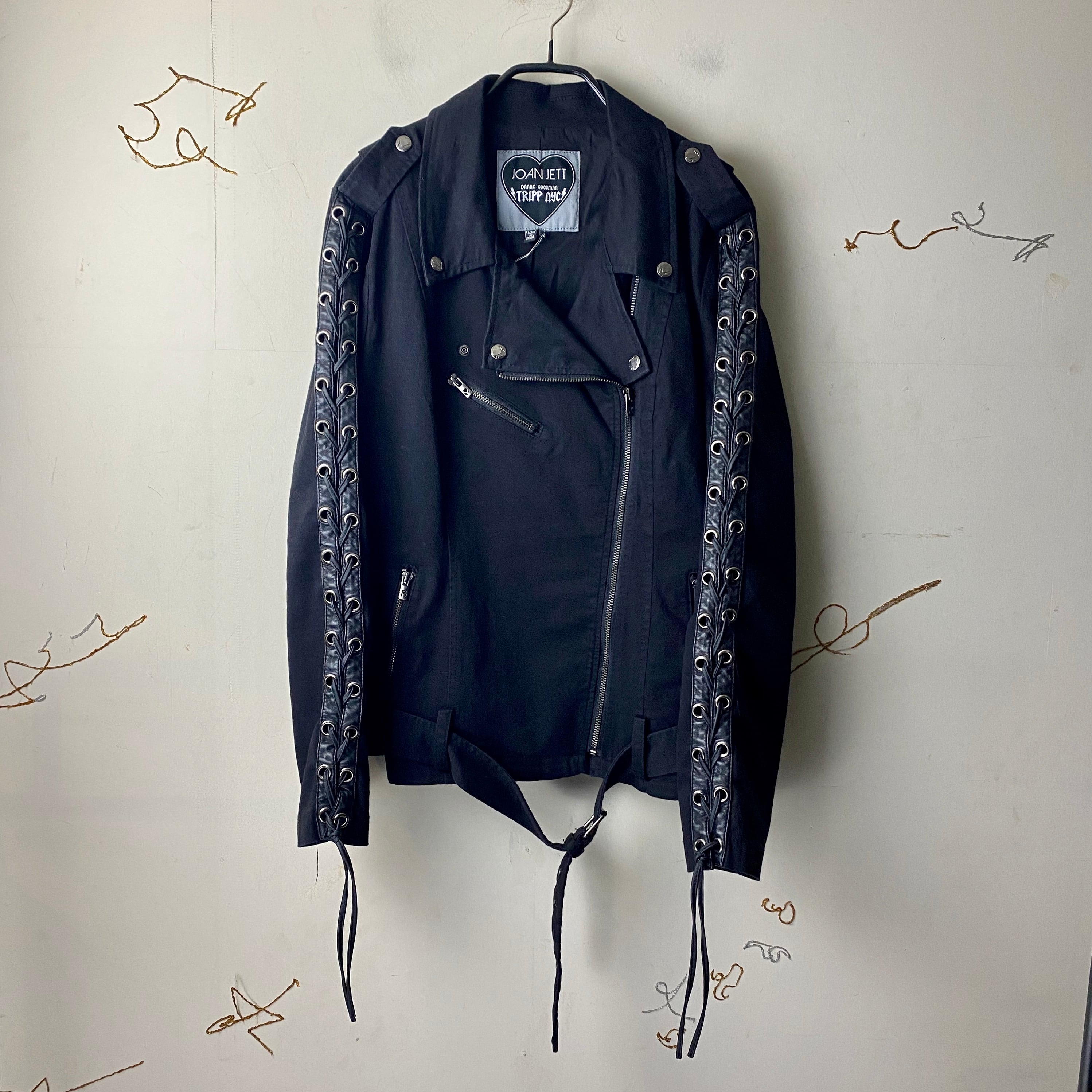 TRIPP NYC sleeves leather switching cotton riders jacket | NOIR ONLINE