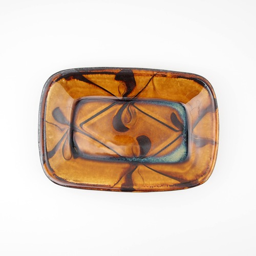 ふもと窯 井上尚之 スリップウェア角皿