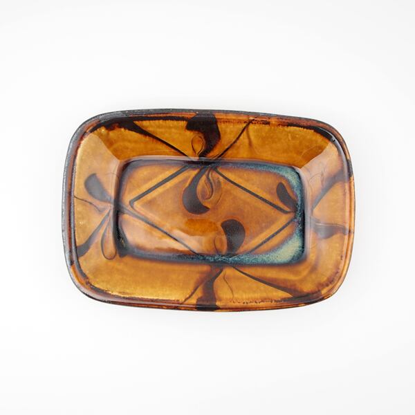 ふもと窯 井上尚之 スリップウェア角皿