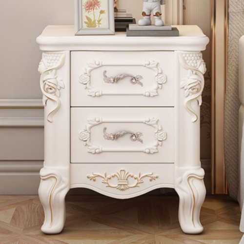 アンティーク サイドチェスト 木製 完成品 アンティーク家具 猫足 家具 チェスト 白 ホワイト 猫脚サイドチェスト