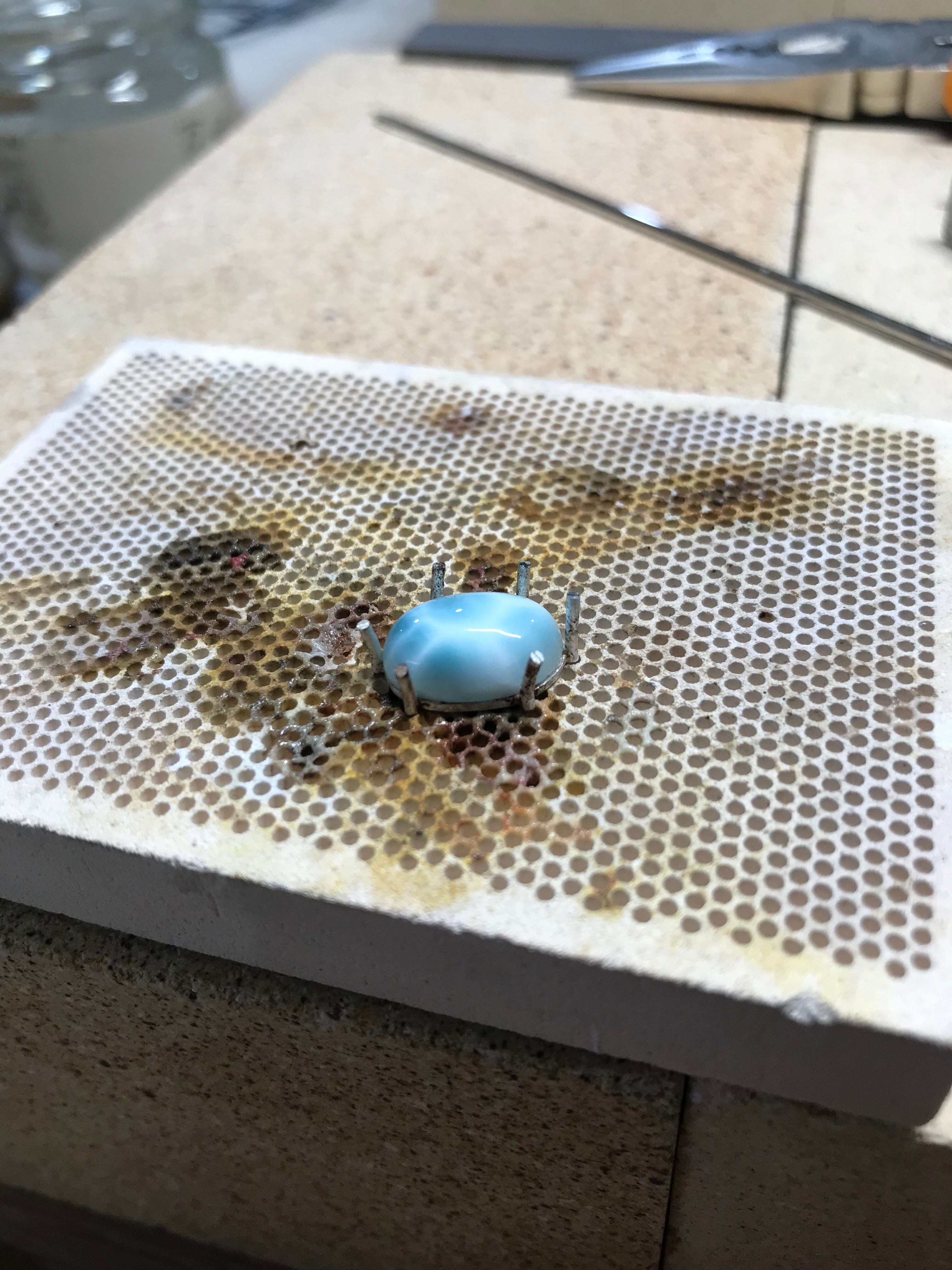 AAAA ラリマー リング #13号(ドミニカ共和国産)