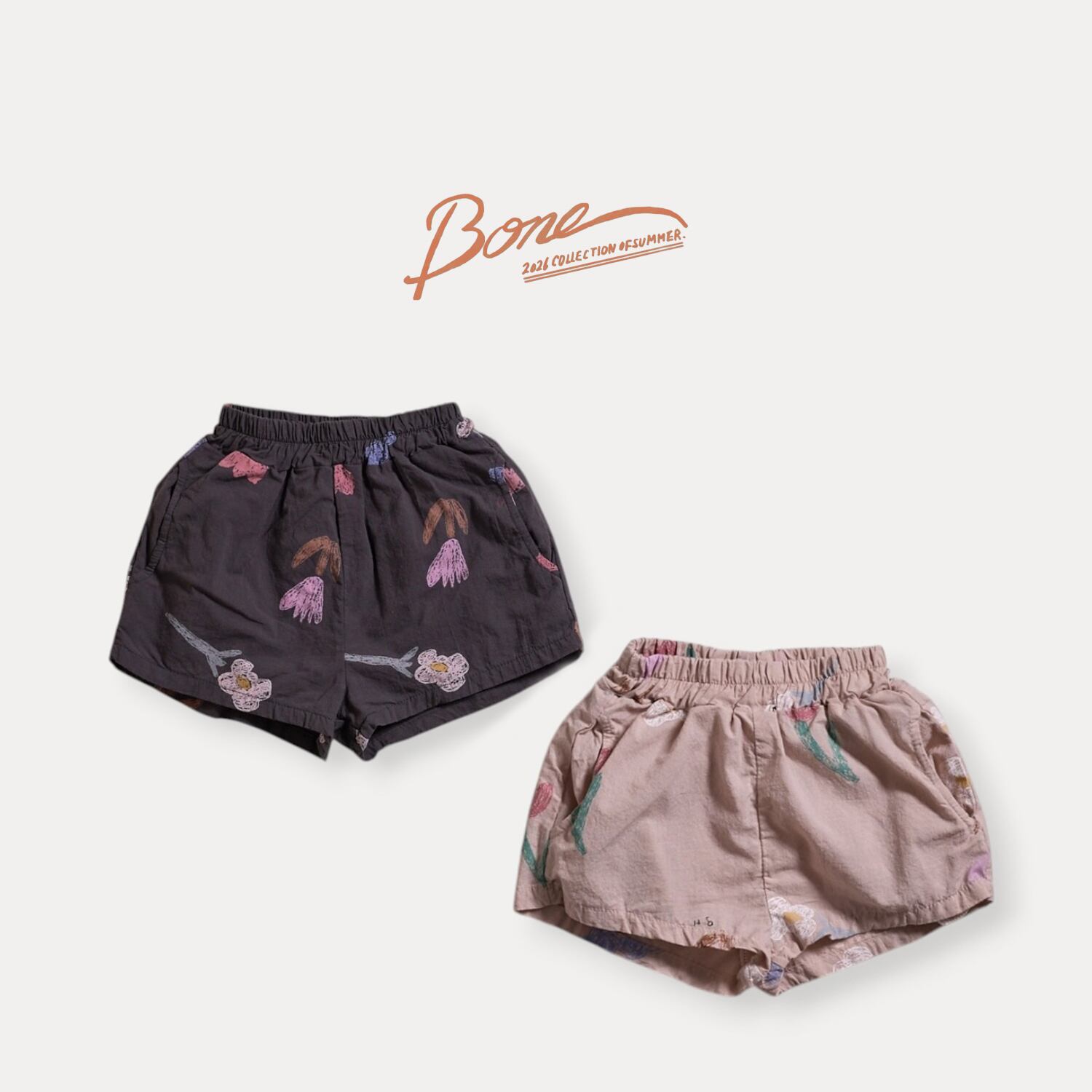 crayon flower bio 3/4 pants【BONEOUNE】※7月中旬〜下旬発送予定