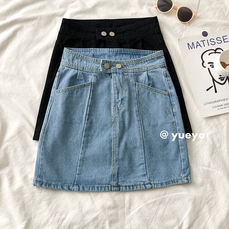 カラーウェストスカート サマー薄手Aライン 夏物 クレセントシティ17540476417