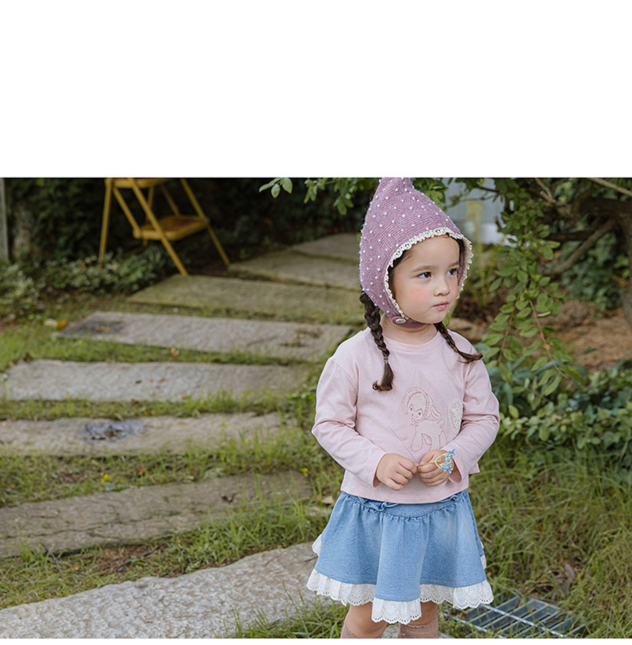 秋レースフリルデニムスカート2色