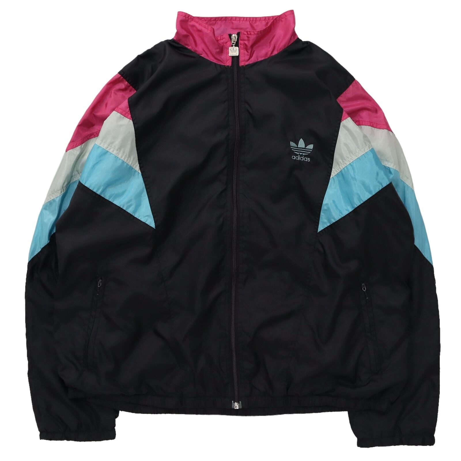 80s adidas ナイロンジャケット アディダス トレフォイル 古着 銀