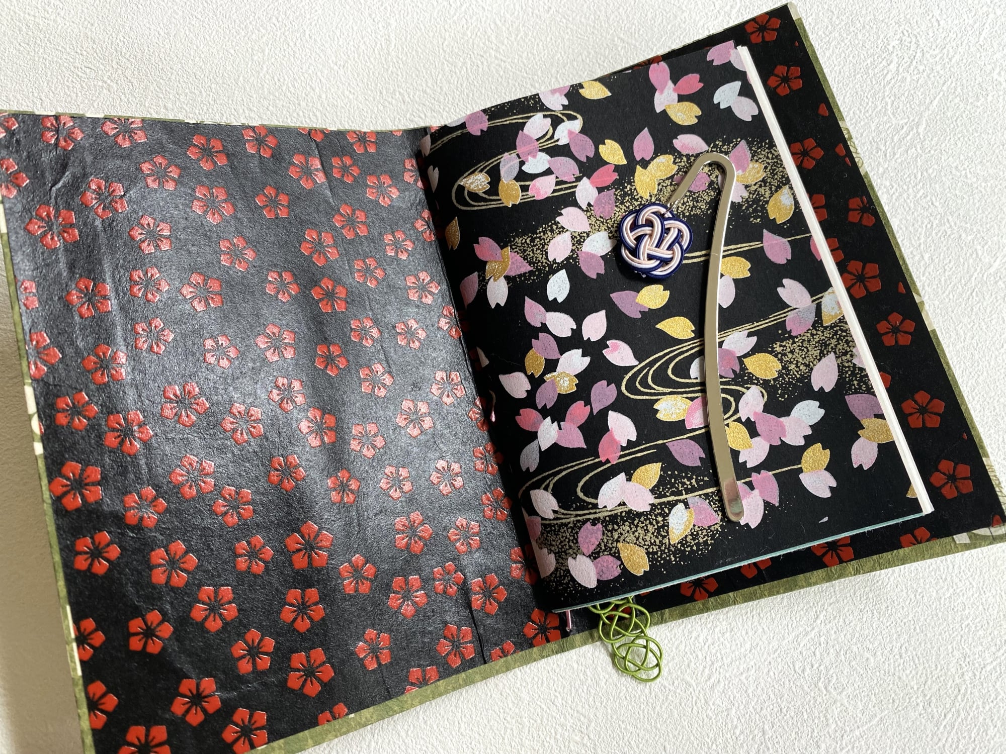和紙と水引でつくる、お気に入り和紙ノートブックWS Japanese paper Notebook and Mizuhiki Belt Bookmark WS