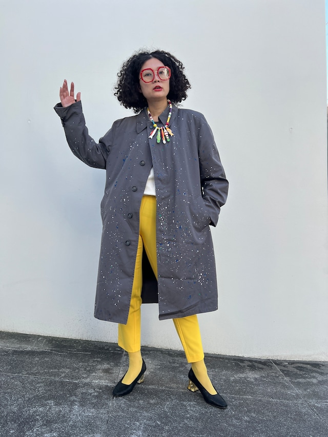 【大】Vintage charcoal gray  art coat ( with liner)