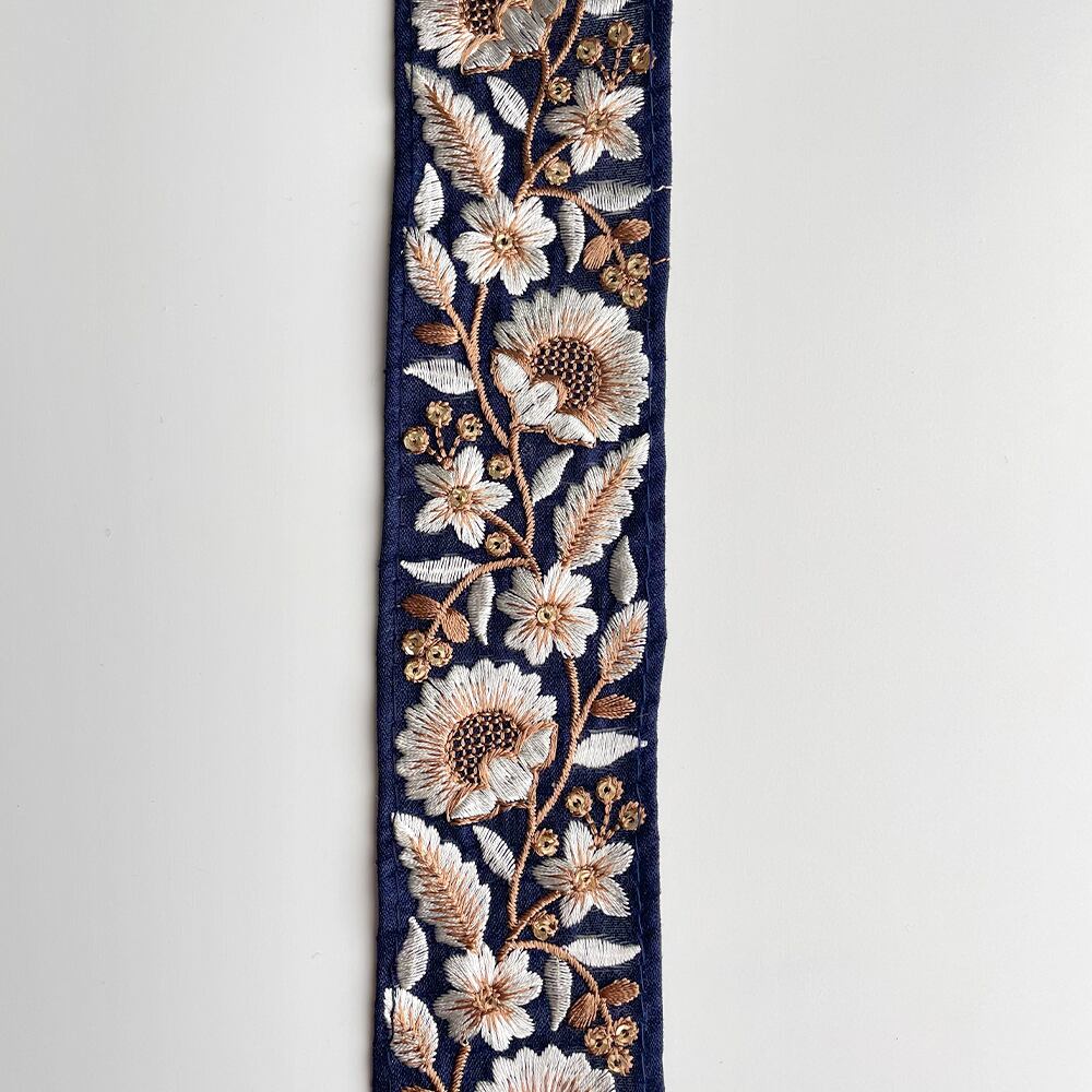 インド刺繍リボン 1m【リボンNO.921】 刺繍リボン ハギレ カット売り