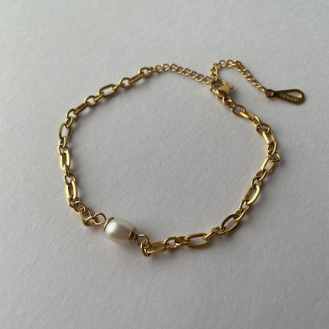 18KGP pearl bracelet （ブレスレット／ステンレス／316L／パール）