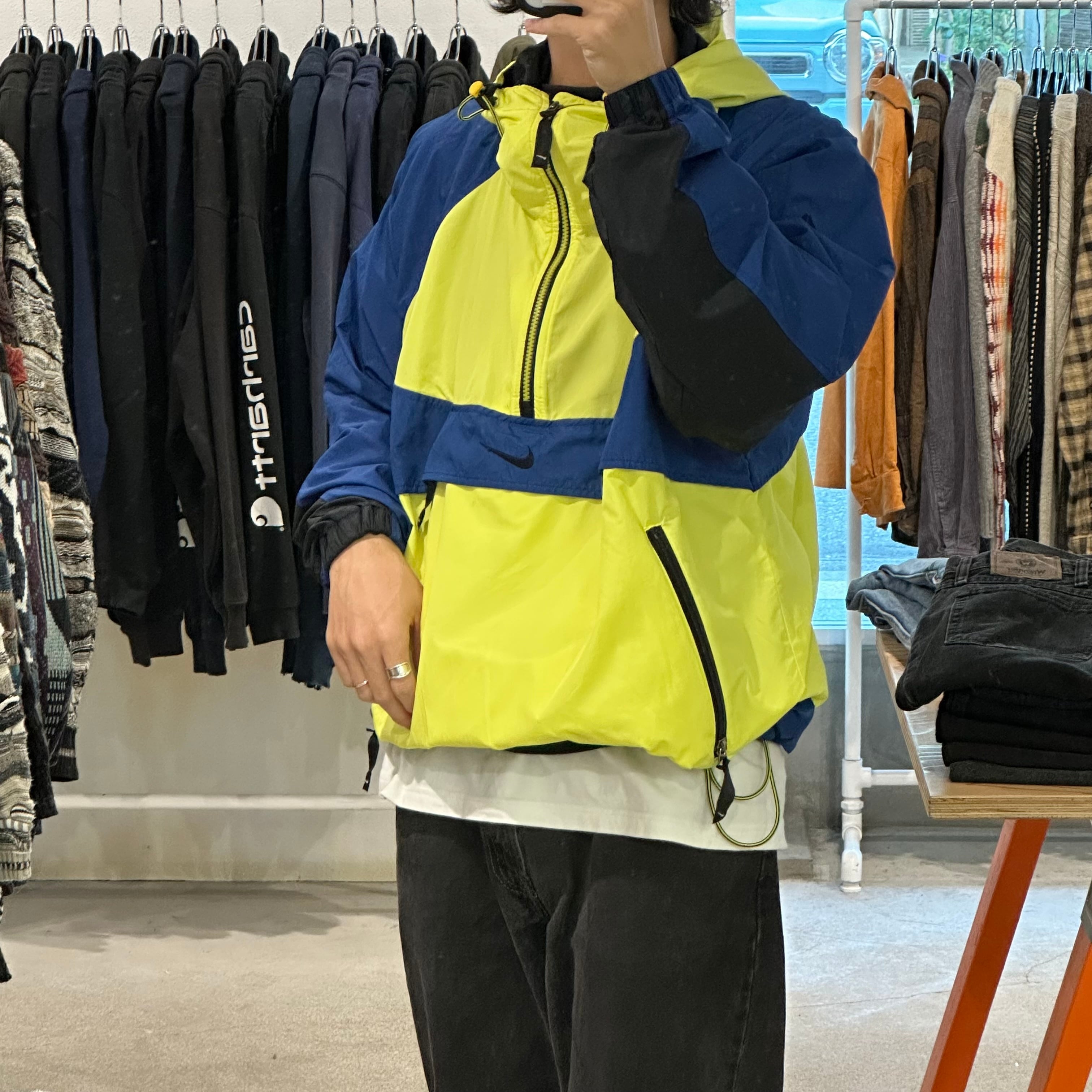 90s NIKE】Nylon Anorak Hoodie/ナイロンジャケット 厭 90s NIKE】Nylon Anorak Hoodie/ナイロンジャケット 厭