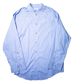 FLAME COLLOR STRIPE SHIRT / BLUE