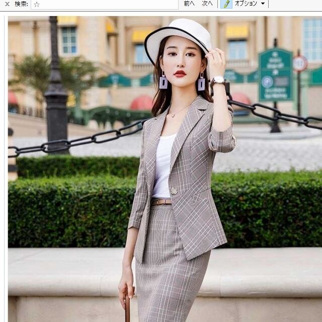 レディース フォーマル スーツ 入学式 40代 チェック セットアップ