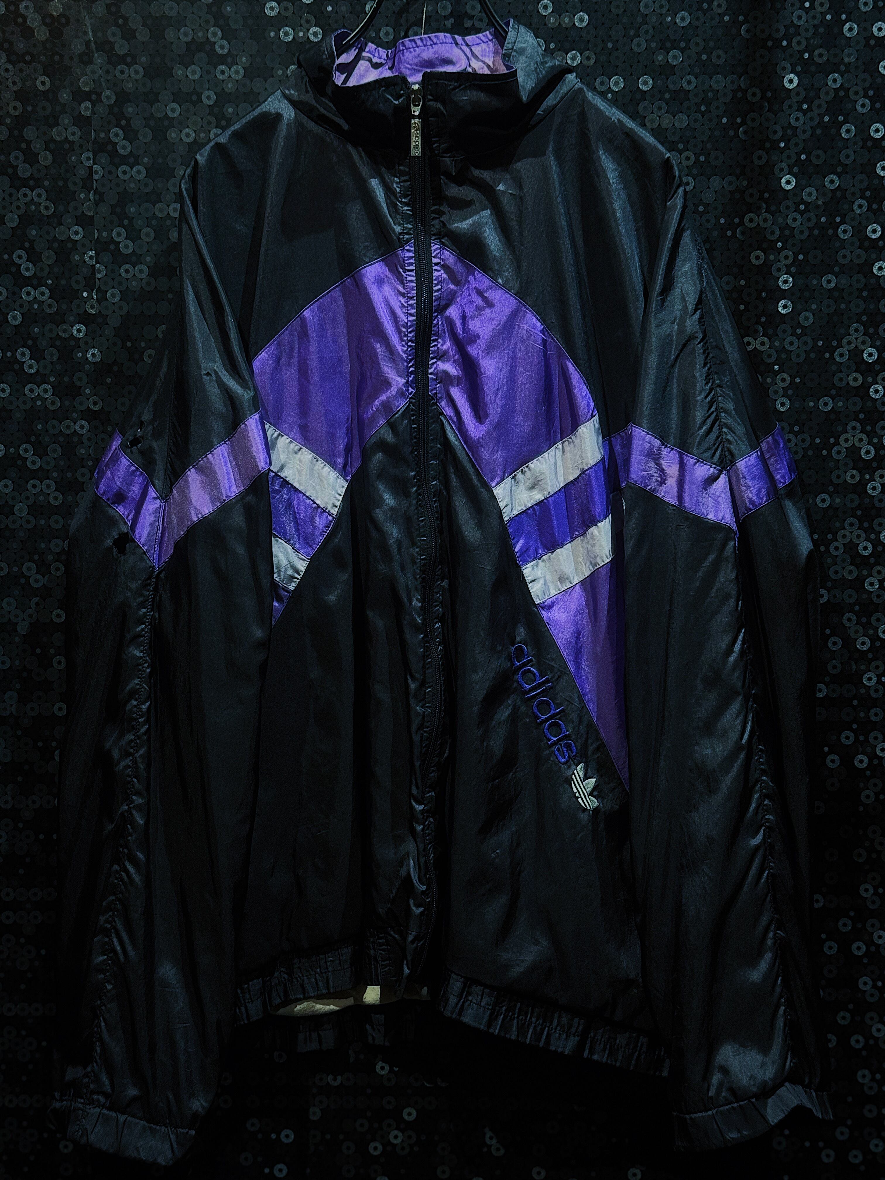 【ÆIEM】"90's vintage"adidas original Black and purple nylon jacket