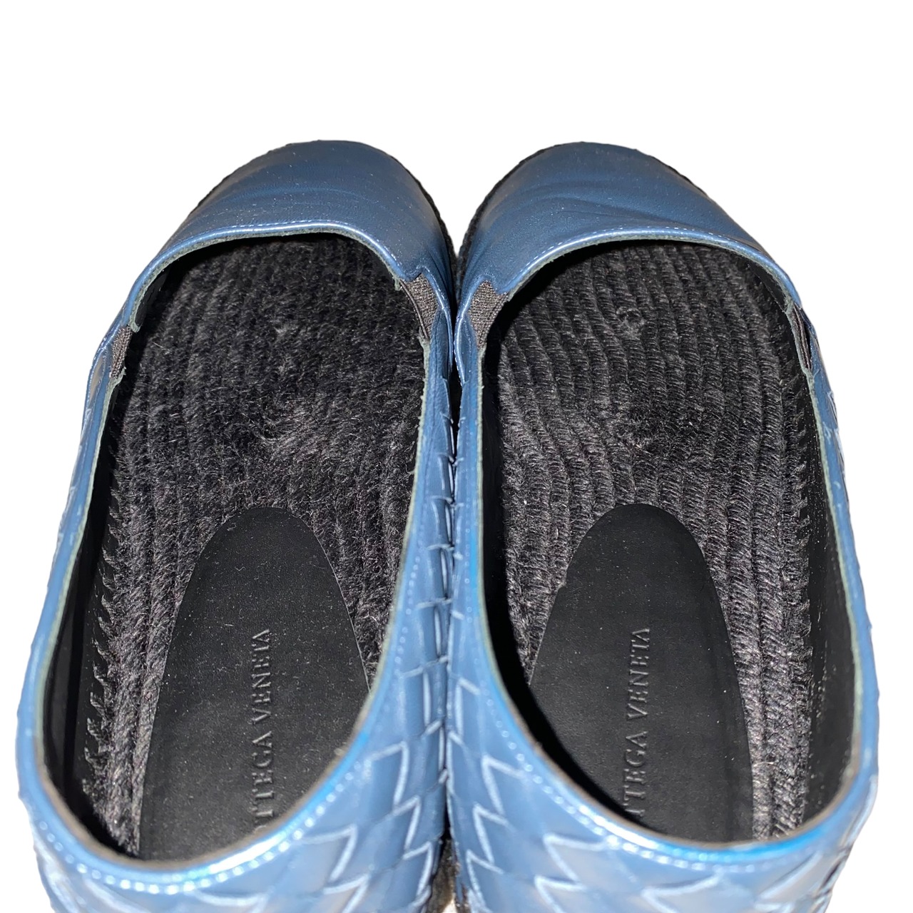 BOTTEGA VENETA blue leather espadrilles shoes