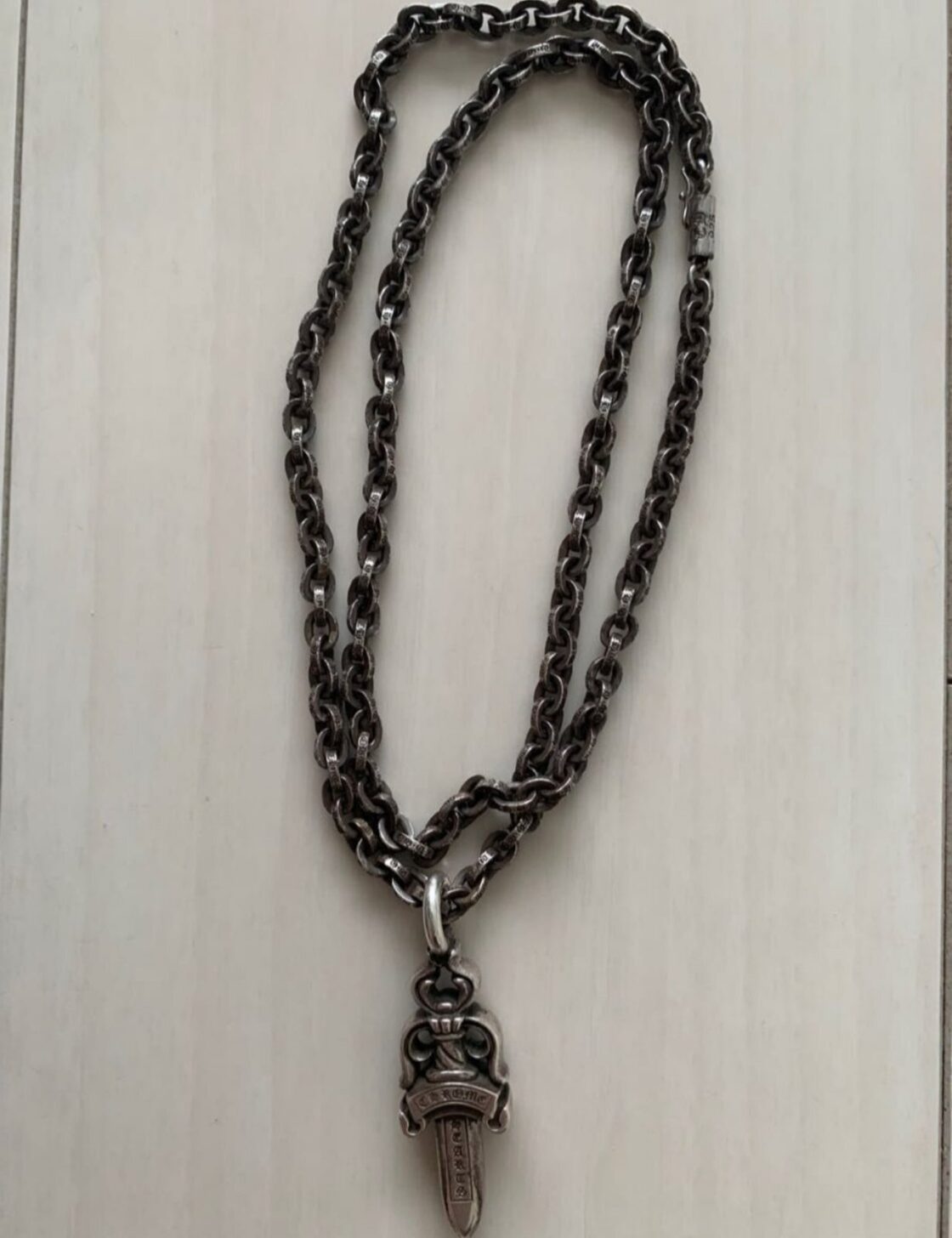 CHROME HEARTS クロムハーツ ダブルダガー ペンダント 24インチ  