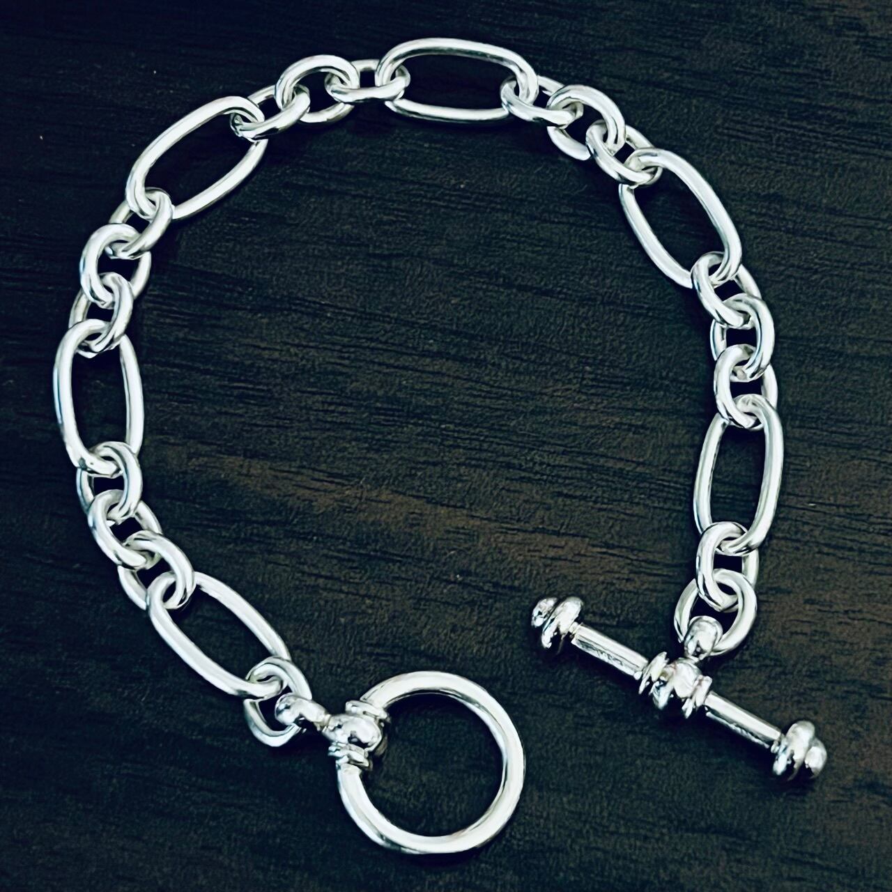 OLD TIFFANY & CO. Oval Chain Toggle Bracelet Sterling Silver  