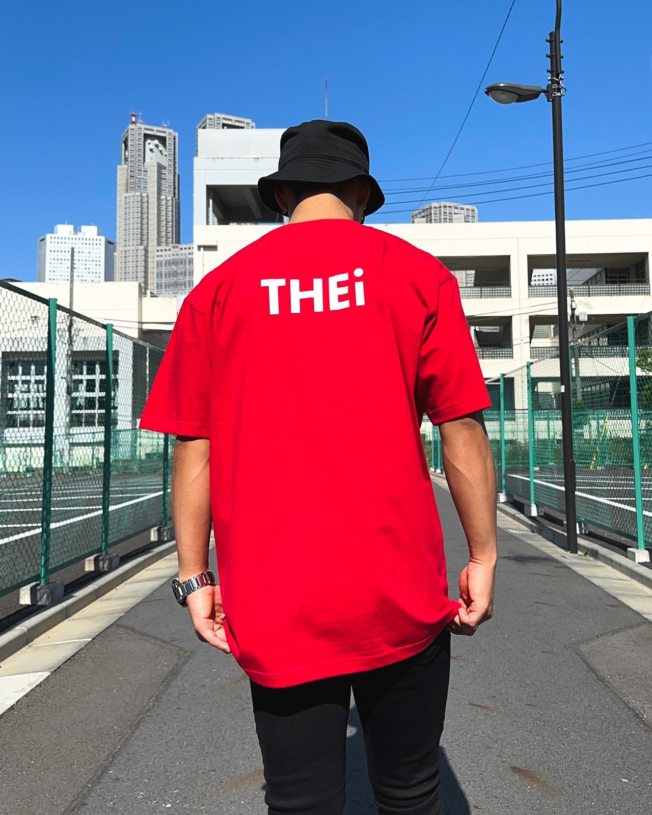 BASIC BACK PRINT T-SHIRT - RED