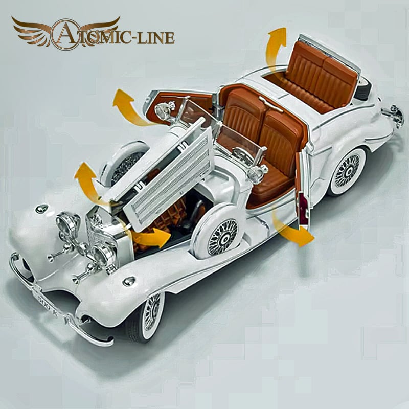 メルセデス ベンツ 500K 1/18 ミニカー 全3色 ライト点灯 エンジン