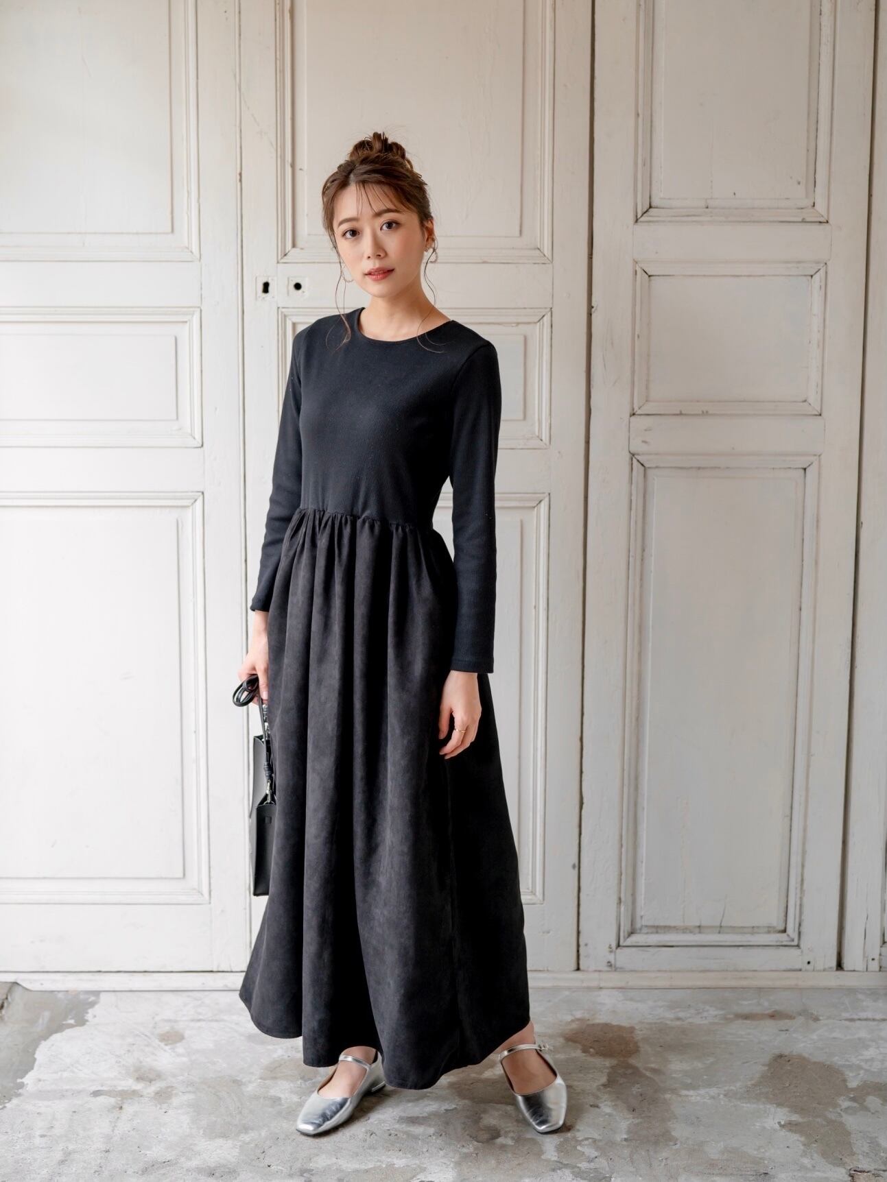 Originalリブ切替スエードワンピース Dais Y