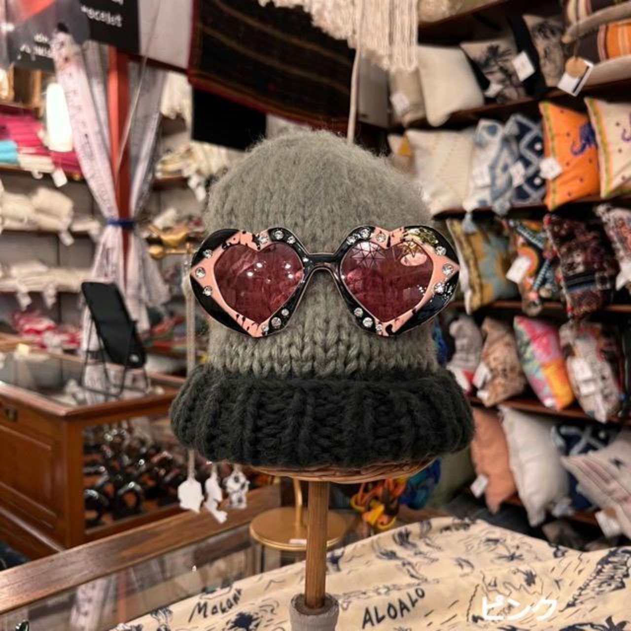 TOPANGA Accessory　ハートデザインサングラス　全4色　ブラック　ブラウン　ピンク　グリーン