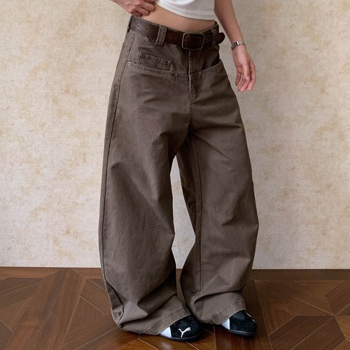 ワークミックスストレートボリュームパンツ 2col   R01359