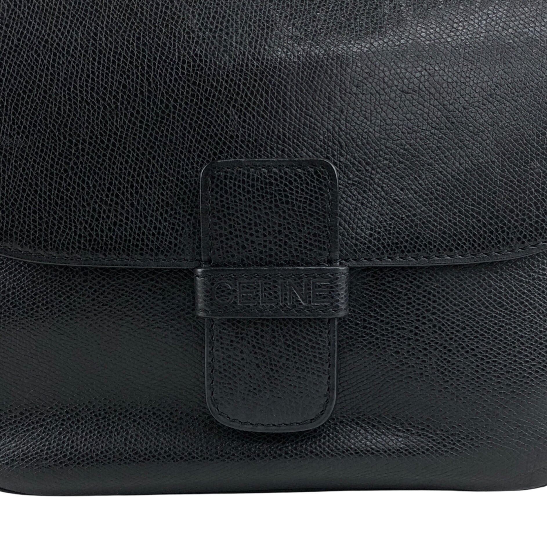 【CELINE】vintageショルダーバッグ＊ブラック CELINE セリーヌ ショルダーバッグ ブラック ロゴ レザー