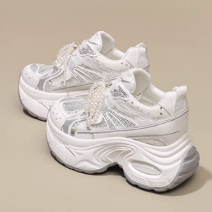 grace panda pearl decorated mesh platform sneakers la1864