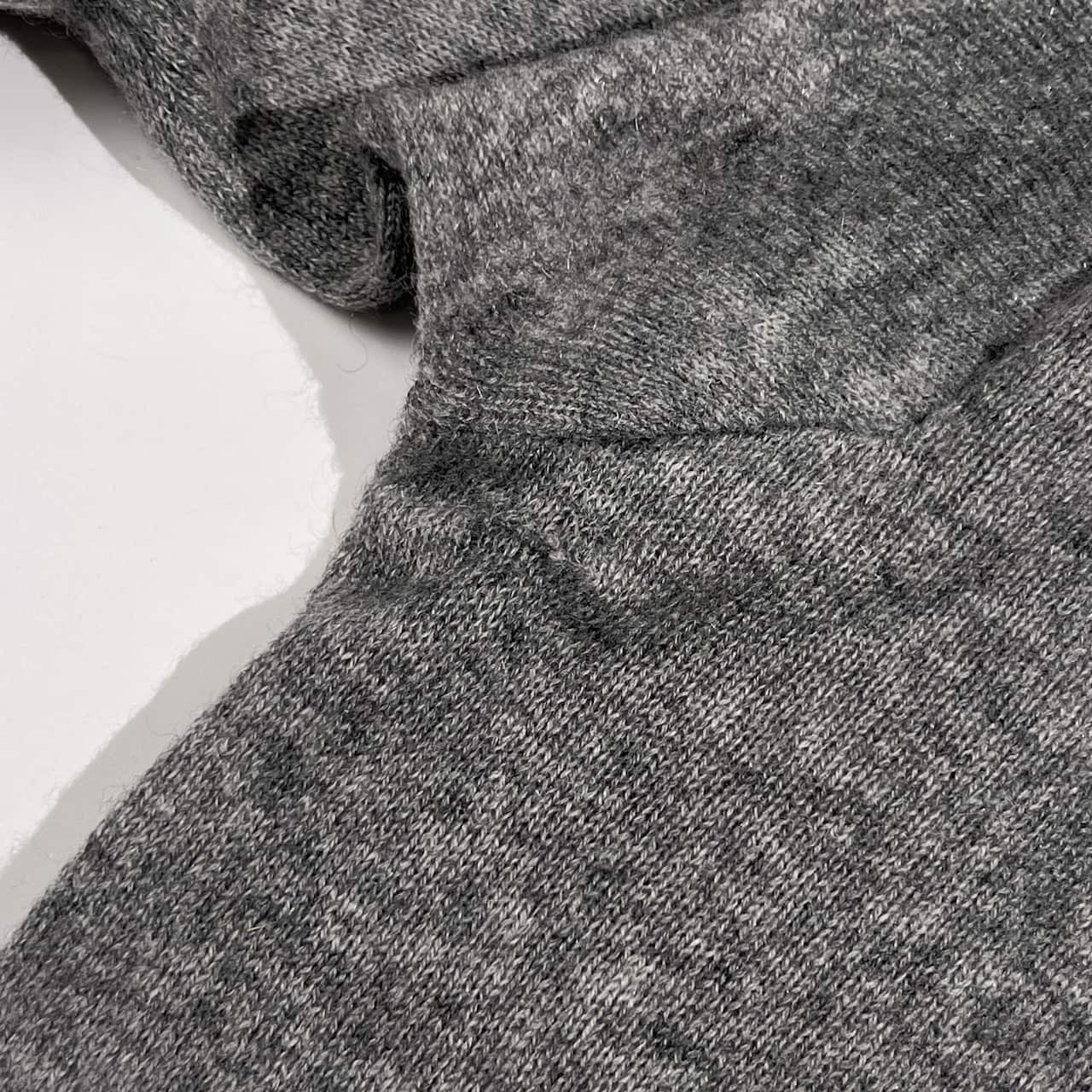 カシミヤ100% MEG EXCHANGE メグエクスチェンジ チュニック丈 ニット セーター LL/グレー×ブルー レディース