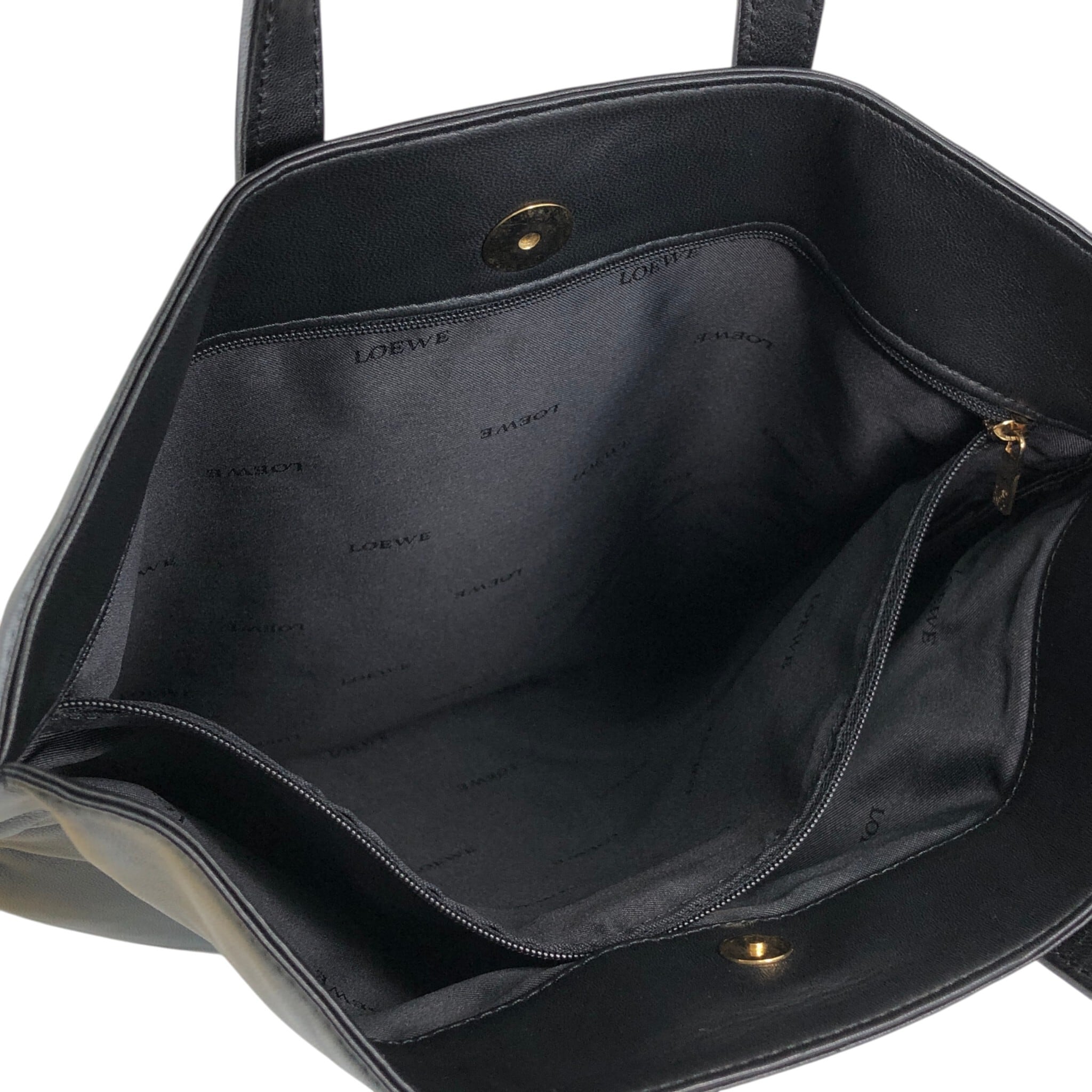 LOEWE ロエベ ハンドバッグ ブラック アナグラム レザー トートバッグ